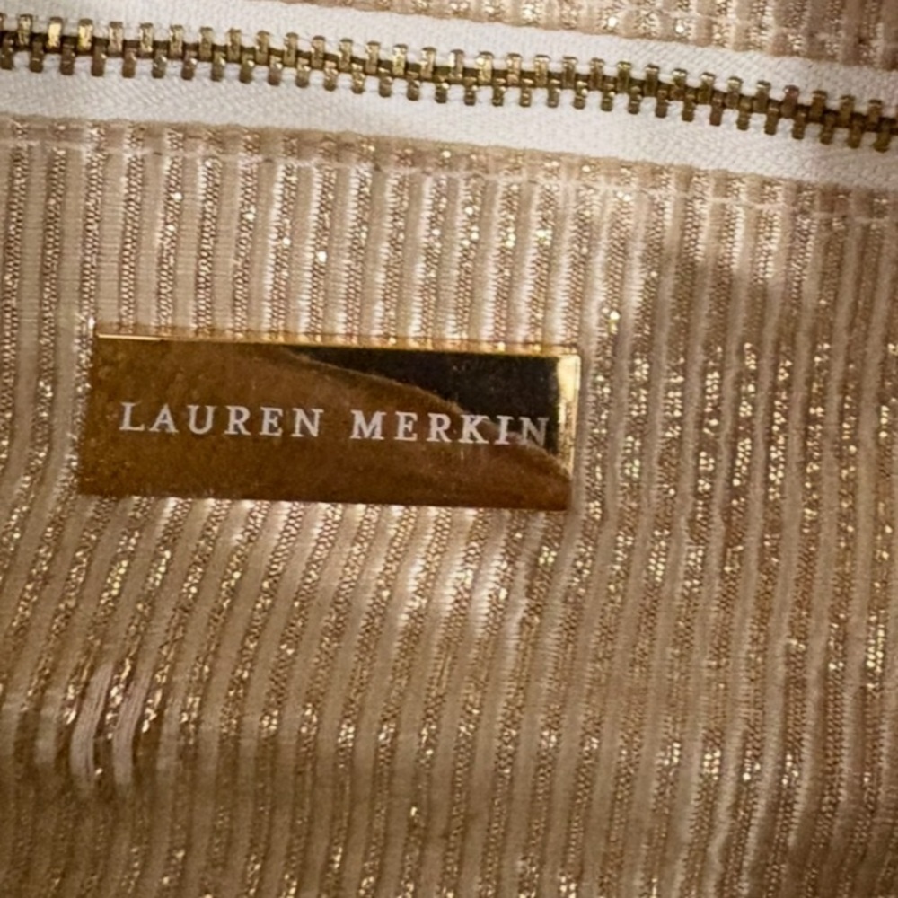 Lauren Merkin Iridescent Metallic Foldover
Envelope Style Large Evening Clutch - Picture 4 of 5